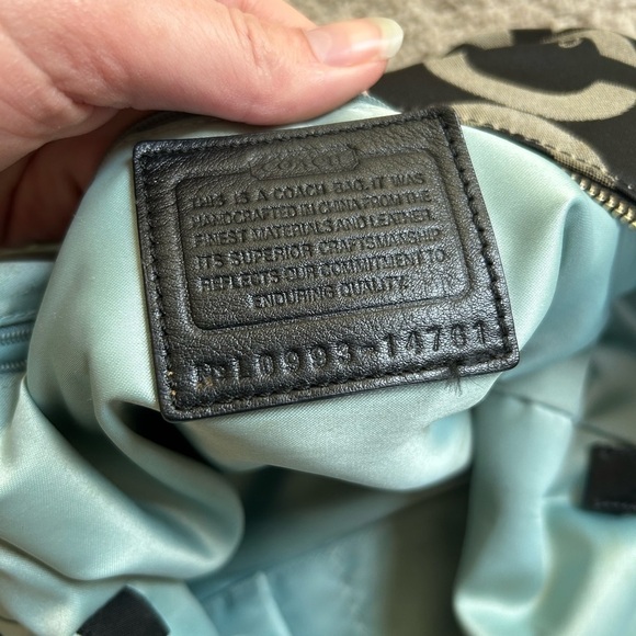 Coach Large Hobo Signature Print Handbag with Matching Wallet - Picture 7 of 9